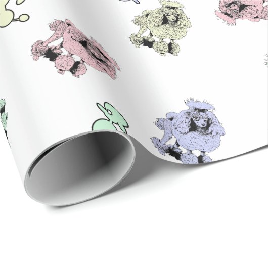 Pastel Poodles Geschenkpapier (Rolleneckpunkt)