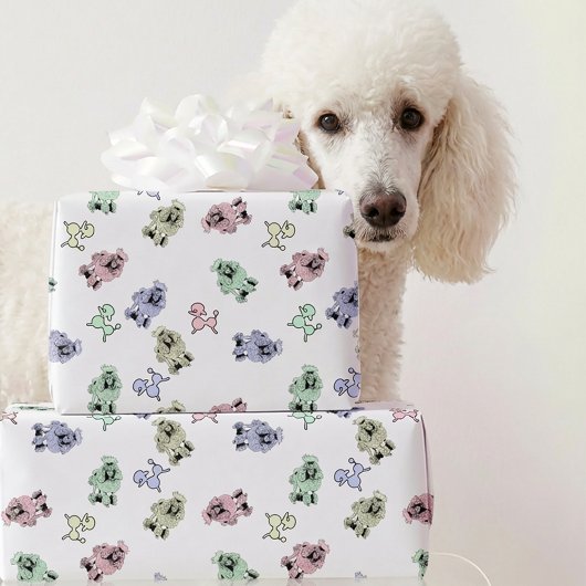 Pastel Poodles Geschenkpapier