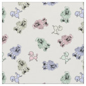 Pastel Poodles Stoff (Nahaufnahme)