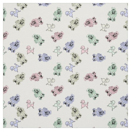 Pastel Poodles Stoff (Muster)