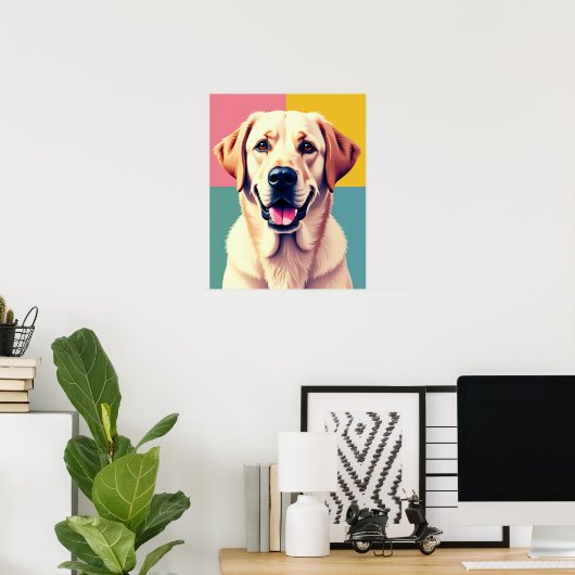 Pastel Pop Art Labrador Retriever Portrait Poster (Heimbüro)