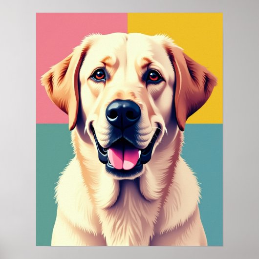 Pastel Pop Art Labrador Retriever Portrait Poster (Vorne)