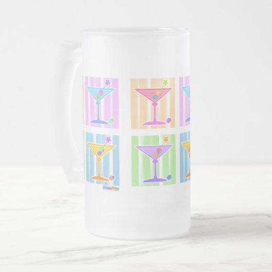PASTEL POP ART MARTINIS MATTGLAS BIERGLAS (Vorderseite Links)