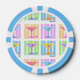 PASTEL POP ART MARTINIS POKERCHIPS