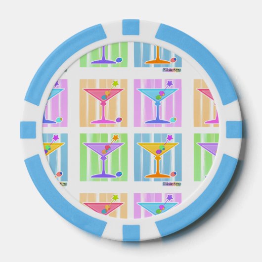 PASTEL POP ART MARTINIS POKERCHIPS (Vorderseite)
