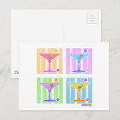 PASTEL POP ART MARTINIS POSTKARTE (Vorne/Hinten)