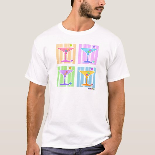 PASTEL POP ART MARTINIS T-Shirt (Vorderseite)