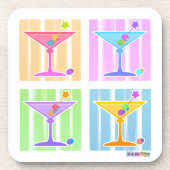 PASTEL POP ART MARTINIS UNTERSETZER (Vorderseite)
