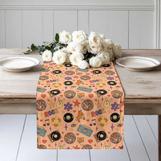Pastel Pop Runner Retro Groovy Dining Decor Großer Tischläufer