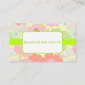 Pastel poppies Retroflorale Visitenkarten Visitenkarte (Rückseite)