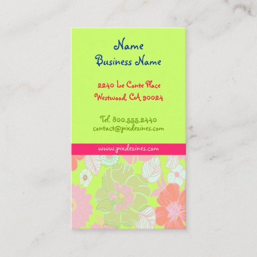 Pastel poppies Retroflorale Visitenkarten Visitenkarte (Vorderseite)