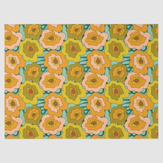 Pastel Poppies Tissue Wrapping Paper Seidenpapier (Vorderseite)
