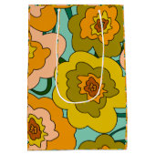 Pastel Poppies Wrapping Paper Bag Mittlere Geschenktüte (Rückseite)