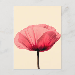 Pastel Poppy Bloom Minimalismus Feiertagspostkarte