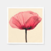 Pastel Poppy Bloom Minimalismus Serviette (Vorderseite)