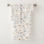 Pastel Poppy Blumengartenmuster Badhandtuch Set (Insitu)