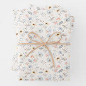 Pastel Poppy Blumengartenmuster Geschenkpapier Set (Beispiel)