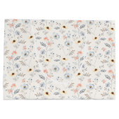 Pastel Poppy Blumengartenmuster Große Geschenktüte (Rückseite)