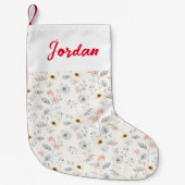 Pastel Poppy Blumengartenmuster Kleiner Weihnachtsstrumpf (Vorderseite)