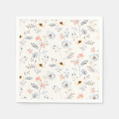 Pastel Poppy Blumengartenmuster Serviette (Vorderseite)