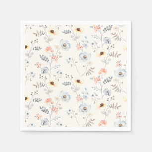 Pastel Poppy Blumengartenmuster Serviette