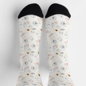 Pastel Poppy Blumengartenmuster Socken (Oben)