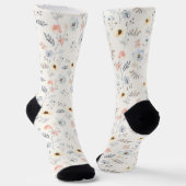 Pastel Poppy Blumengartenmuster Socken (Gewinkelt)