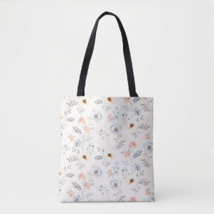 Pastel Poppy Blumengartenmuster Tasche