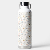 Pastel Poppy Blumengartenmuster Trinkflasche (Vorderseite)