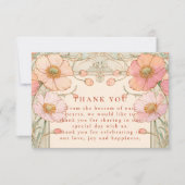 Pastel Poppy Garden Wedding Dankeskarte (Vorderseite)