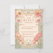Pastel Poppy Garden Wedding RSVP Karte (Vorderseite)