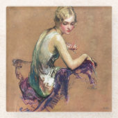 Pastel Portrait Glasuntersetzer (Vorderseite)