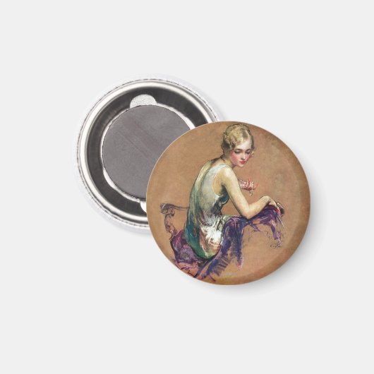 Pastel Portrait Magnet (Vorderseite/Rückseite)