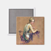 Pastel Portrait Magnet (Vorderseite/Rückseite)