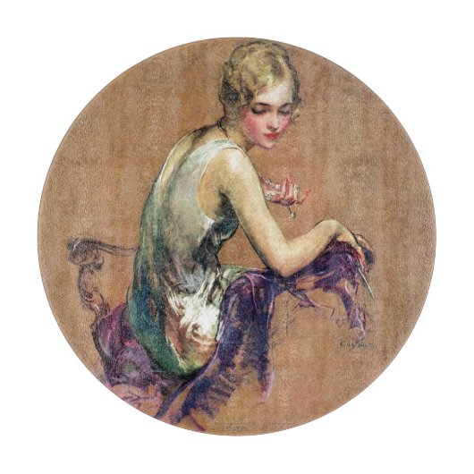 Pastel Portrait Schneidebrett (Vorderseite)