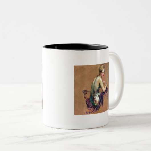 Pastel Portrait Zweifarbige Tasse (VorderseiteRechts)