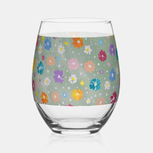 Pastel Posie Weinglas Ohne Stiel