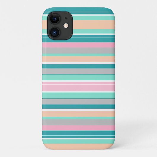 Pastel Positive Vibes Stripes iPhone 11 Fall Case-Mate iPhone Hülle (Rückseite)