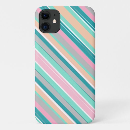 Pastel Positive Vibes Stripes iPhone 11 Fall Case-Mate iPhone Hülle (Rückseite)