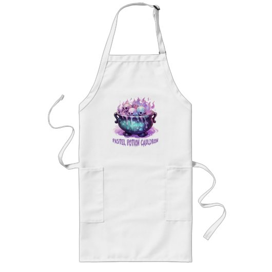 Pastel Potion Cauldron Lange Schürze (Vorne)