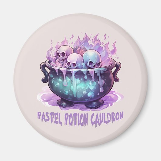 Pastel Potion Cauldron Magnet (Vorne)