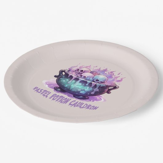 Pastel Potion Cauldron Pappteller (Schrägansicht)