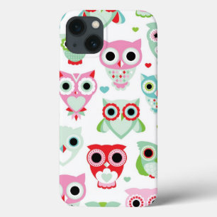pastel powder color owl background iPhone 13 hülle