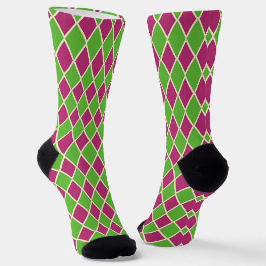 Pastel Preppy Golf Raute Muster Socken (Gewinkelt)