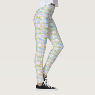 Pastel Preppy Madras Patchwork Style Kariert Tarta Leggings