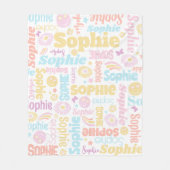Pastel Preppy Smilie Gesichter Star individuelle N Fleecedecke (Vorderseite)
