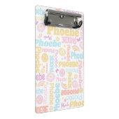 Pastel Preppy Smilie Gesichter Star individuelle N Mini Klemmbrett (Schrägansicht)