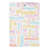 Pastel Preppy Smilie Gesichter Star individuelle N Mini Klemmbrett (Rückseite)