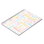 Pastel Preppy Smilie Gesichtsstar individuelle Nam Notizblock (Linke Seite)