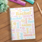 Pastel Preppy Smilie Gesichtsstar individuelle Nam Notizblock